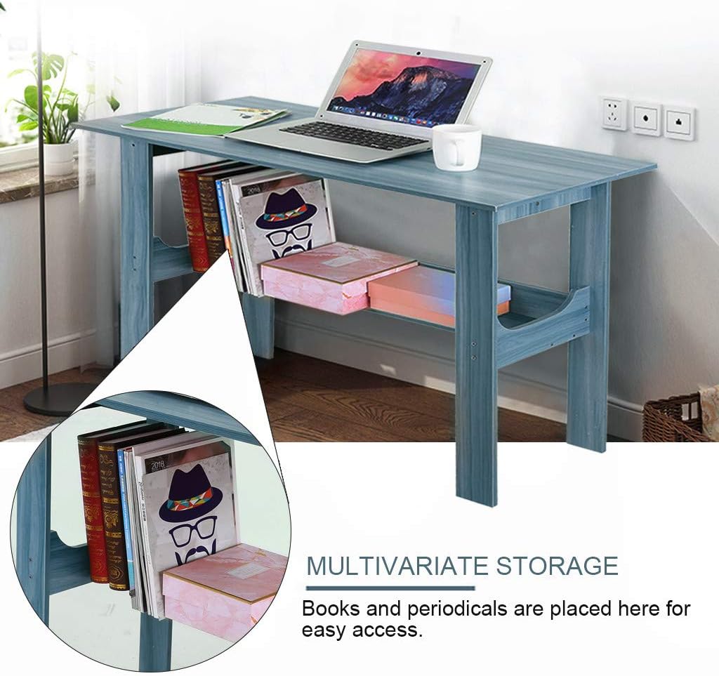 Computer Desk 39" Study Writing Table for Home Office, Modern Simple Style Computer Desk,Office Desk (Blue)