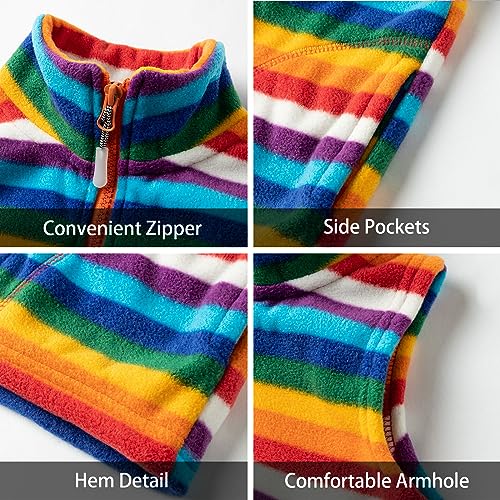Image of LittleSpring Boys Girls Fleece Vest Sleeveless Jacket Full-Zip Fall Winter Warm Outerwear