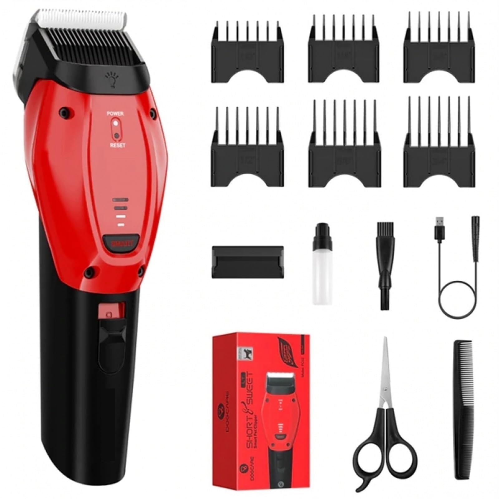 Cesoie per pecore, Tagliacapelli professionale for tagliacapelli for cani for animali domestici Attrezzatura for toelettatura for per pecore-capre(Red)