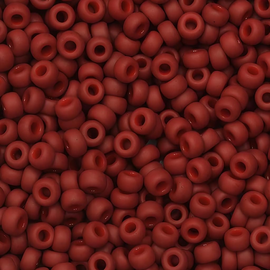 Miyuki Round Rocaille Seed Beads Size 11/0 24 Grams 5 Inch Tube Matte Metallic Dark Red Maroon 11-2040