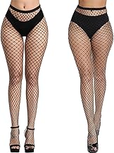 Aomig Black Fishnet Tights Women, Pantyhose Fish Net Stockings, Fishnet Tights Stockings High Stockings Sexy Outfit, High Waist Suspender Pantyhose