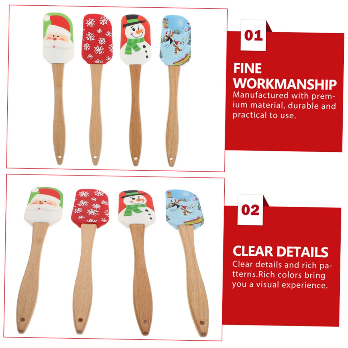 LABRIMP 20piezas Espátulas Para Hornear Ergonómicas De Cocina Utensilios Prácticos Para Postres y Repostería Adecuadas Para Navidad