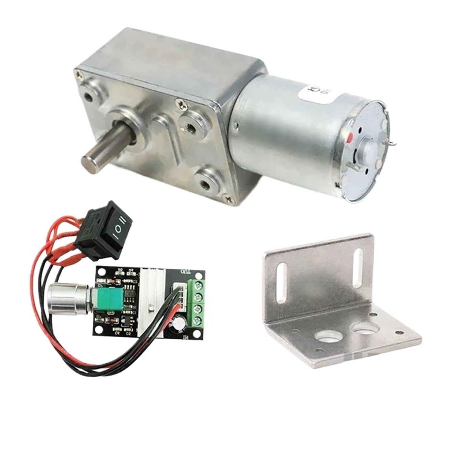 Motorreductor JGY370, 12V, 24V, baja velocidad, alto par, soporte jgy370 + controlador + reductor invertido de potencia, Mini Motor de caja de reducción(Package E,150RPM,DC 12V)