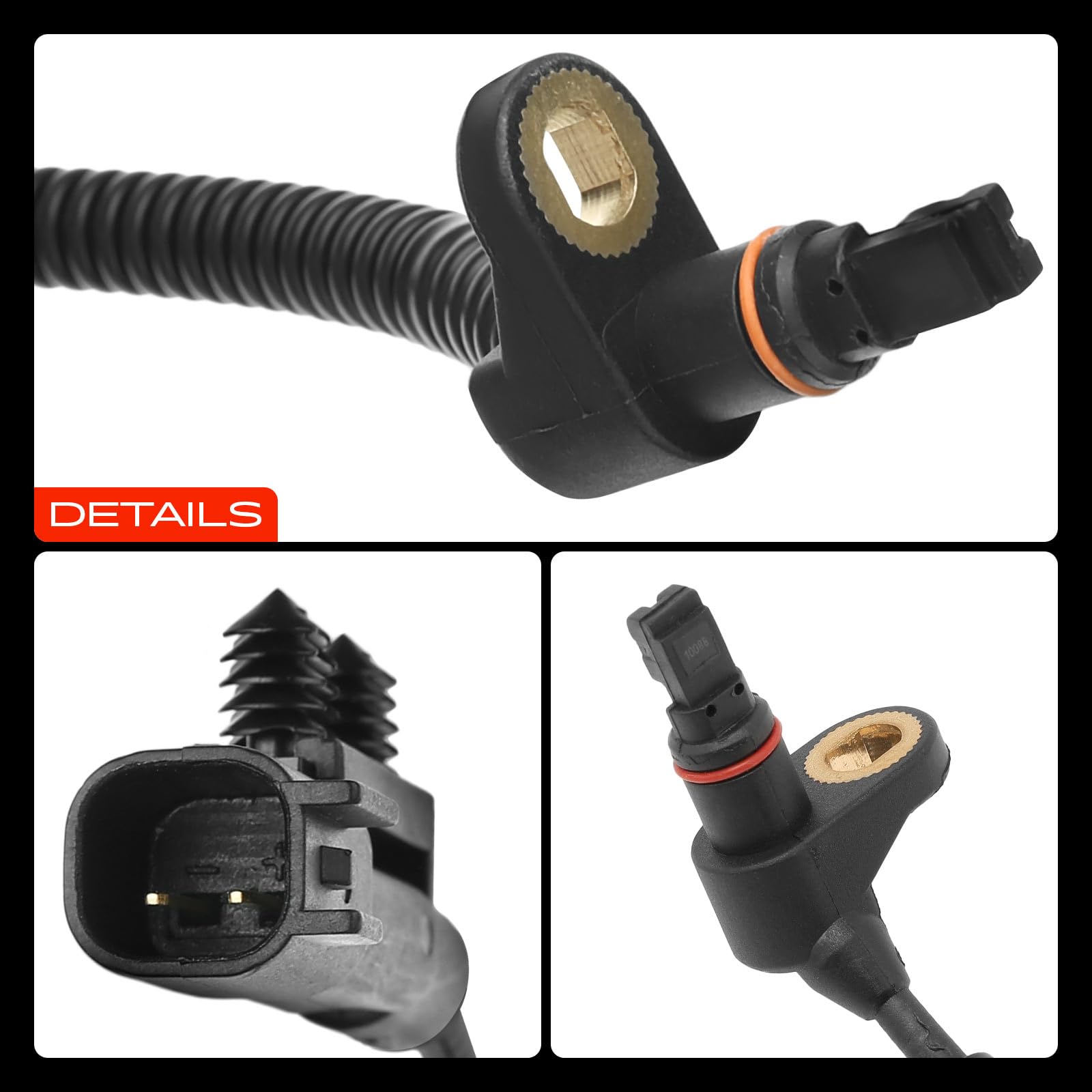 Frankberg Sensore Velocità Ruota ABS Sensore ABS 2-Poli Compatibile con Nitro Cherokee KK Wrangler III JK Compass MK49 Replace# 68004019AB,52109776AE