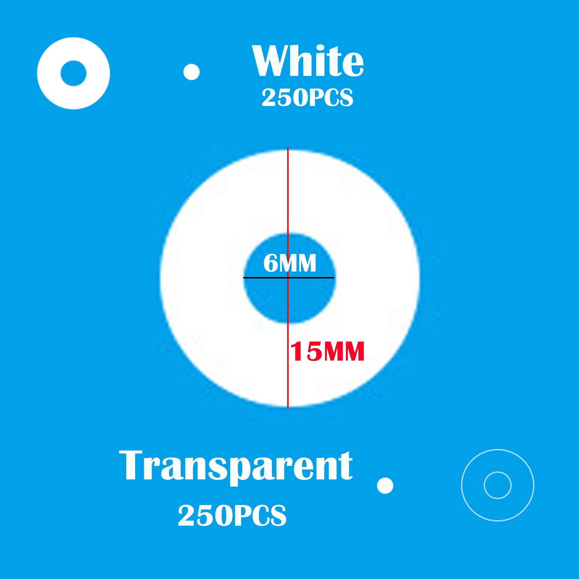 1000 Œillets Autocollants Transparents Et Blancs - 15 Mm - Pour Renforcer Les Perforations De Cahiers, Classeurs, Documents