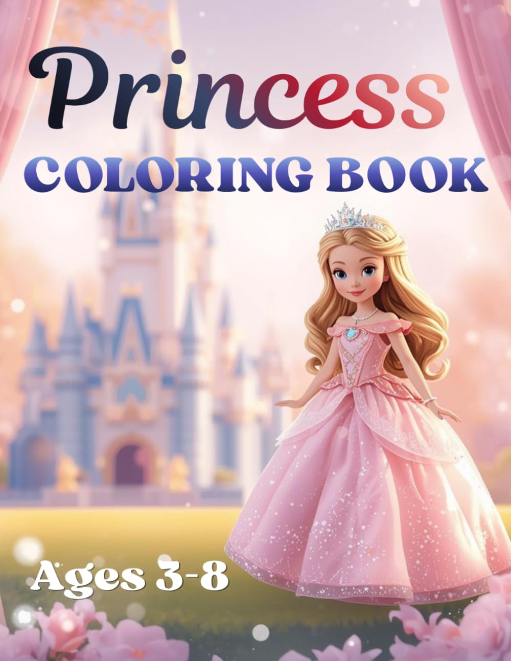 Princess Coloring Book: 40 Beautiful Princess Coloring Pages for Kids Ages 3–8 | Royal Dresses, Castles, Friends & Creative Fun