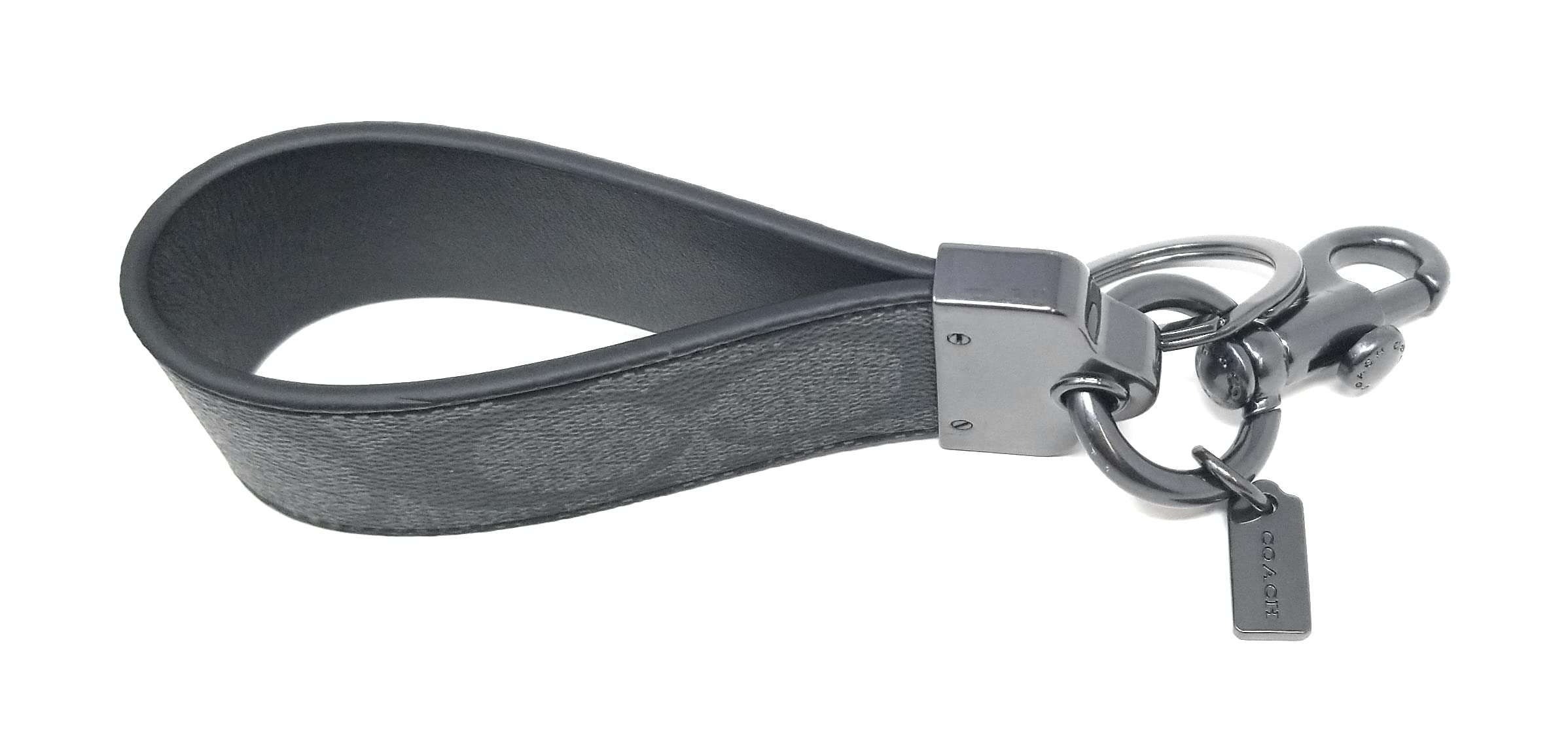 COACH Men's Loop Key Fob in Signature Canvas (Gunmetal | B2B