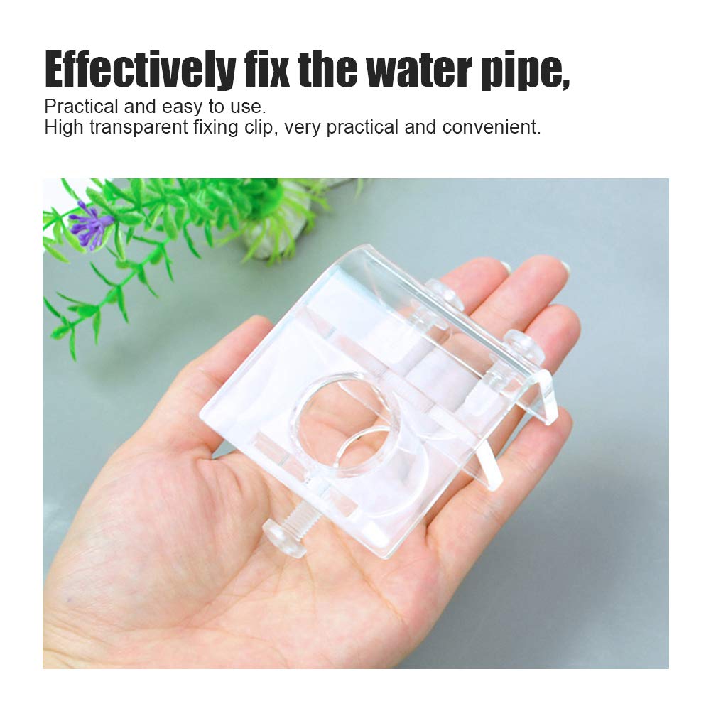 Wenyue Lot De 2 Clips De Fixation Pour Tuyau D'Aquarium - Transparent Acrylique - Support De Tube Réglable - Jusqu'à 20 Mm De Diamètre