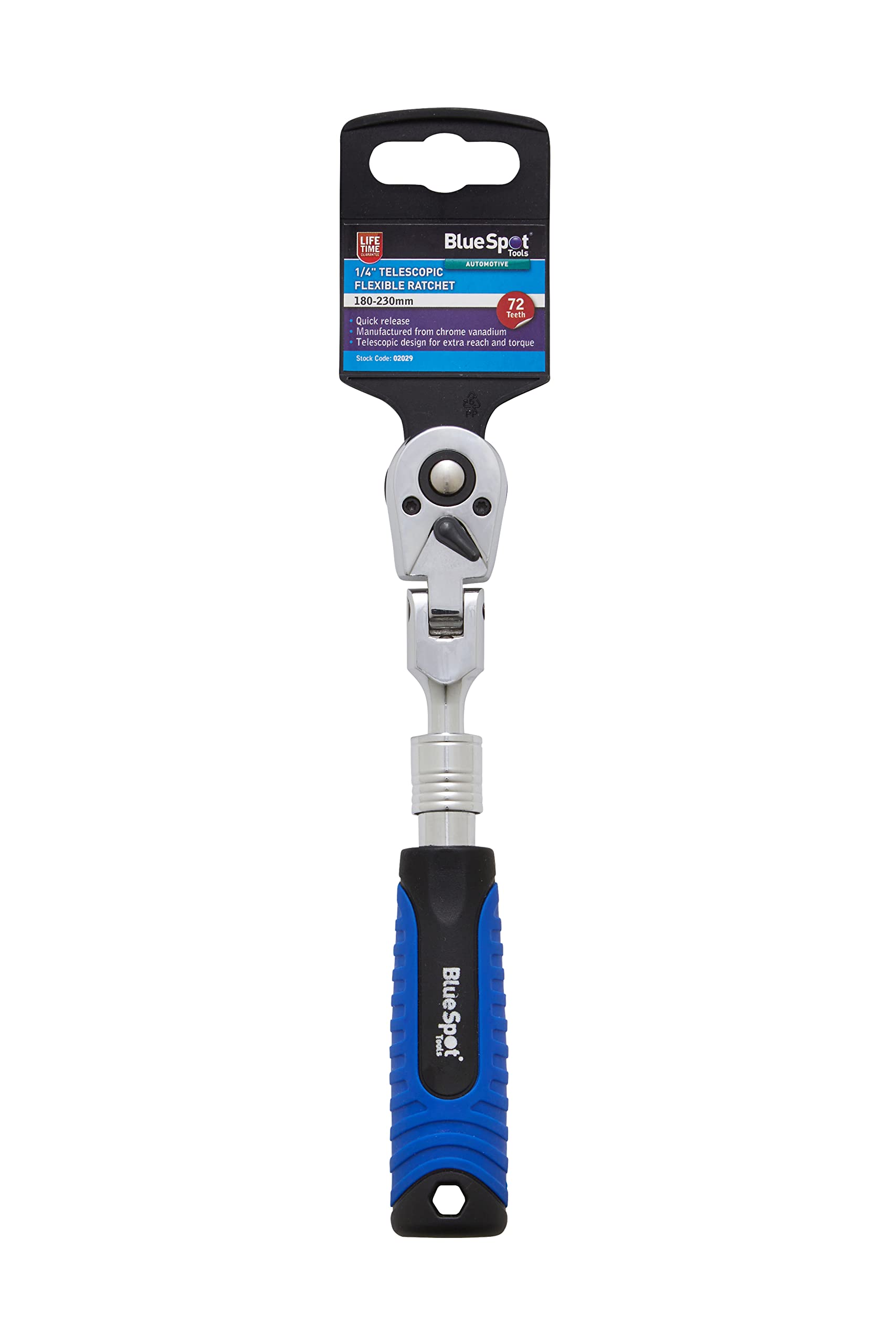 BlueSpot Tools Blue Spot Tools1/4" Telescopic Flexible Ratchet (180-230mm) (72 Teeth) from B&Q