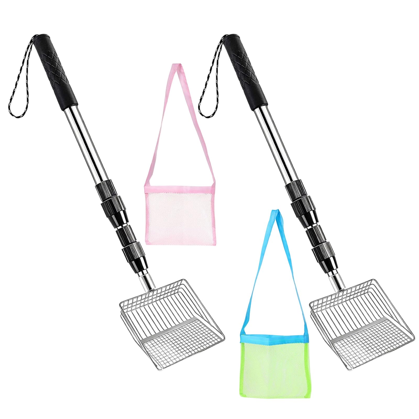 Tamiz de con Bolsas de Playa, tamiz de Dientes de Metal, Palas de, Pala para Recoger Conchas, Herramienta para Pala