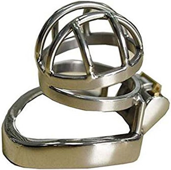 Bondage Sex Toy Male Chastity Cage - Comfortable Stainless Steel with Hidden Lock and Key, Chastity Device for Male Abstinence and Control with 3 Size Rings(40mm Ring)