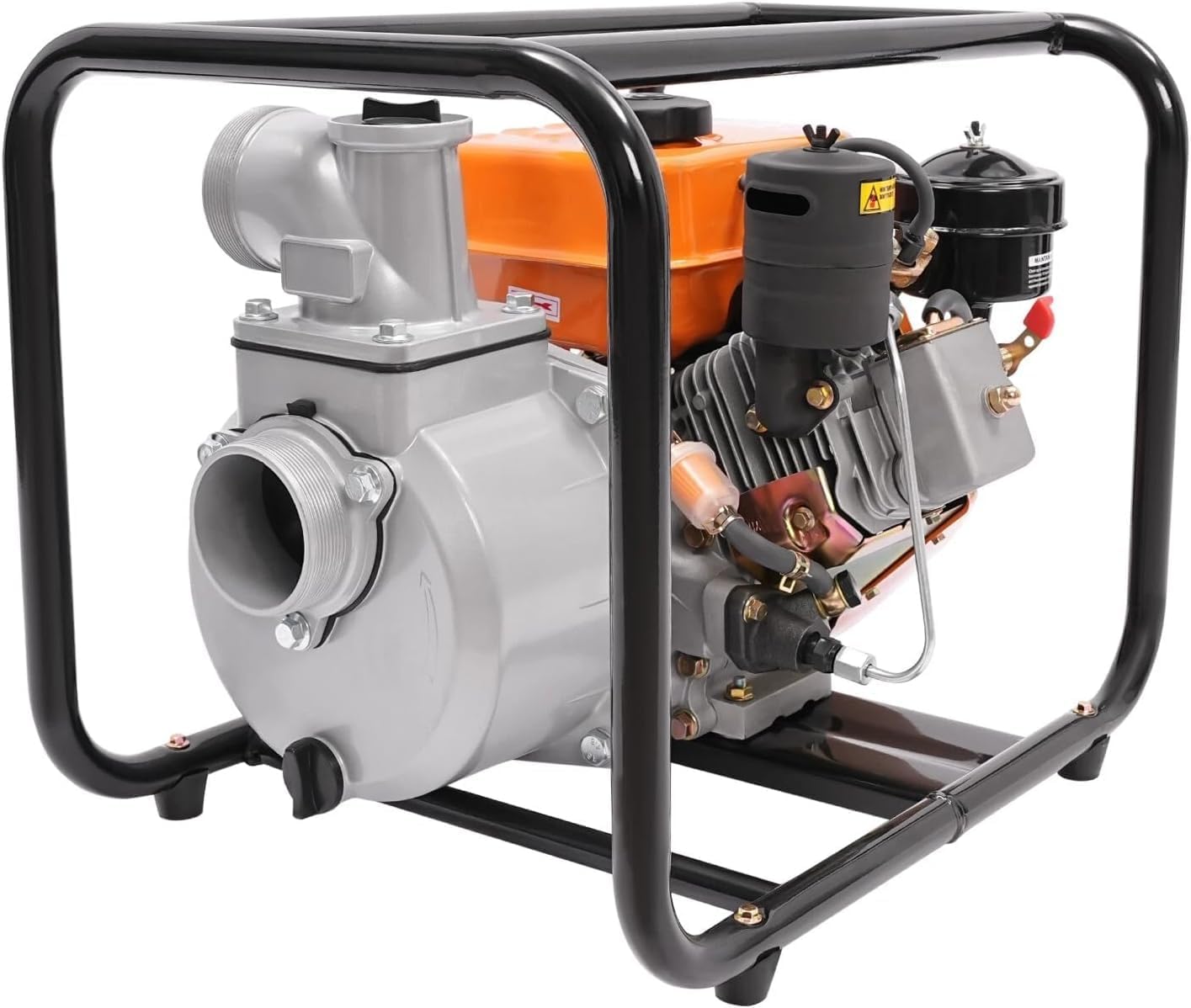 196cc Diesel Water Pump - 4 Stroke 3-Inch Heavy Duty Portable Water Transfer Pump with Pipe, 3600rpm 4l/Min, for Agricultural Irrigation, Flood Control, Pool Draining & Farm Use