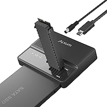 Alxum USB C Boitier SSD NVME- Adaptateur USB 10Gbps vers M.2&SATA3 Dual Hard Drive Converter pour PCIe/Nvme et SSD & HDD Support Trim et UASP