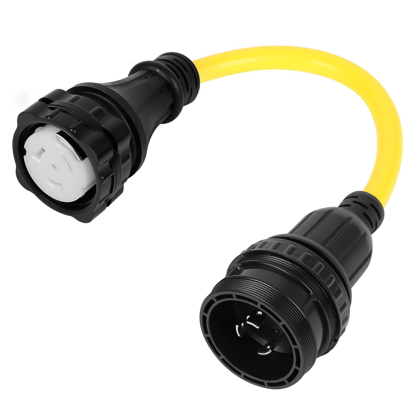 1.5FT Shore Power Adapter NEMA L5-30P to SS2-50R, RV Electrical Adapter Cord RV 30 Amp Male to Marine 50 Amp Female, Camper Power Adapter with Locking Ring and Seal Ring