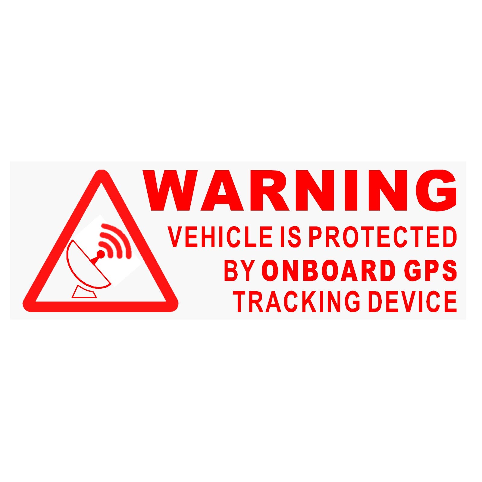 Buy 5 x WARNING On Board GPS Tracking Device StickersRED onto CLEAR