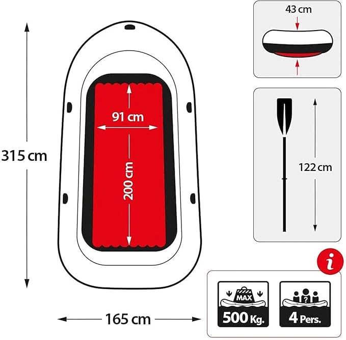 OLOTU Kayak Inflable Touring Ancho con Remo de Aluminio y Bomba miniatura 2