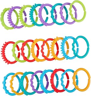 ULDIGI Tubos De Dentição Para Bebês 24 Peças Anéis De Dentição Brinquedos De Dentição Anel De Dentição Anel De Conexão Carrinho De Bebê Brinquedos De Carro Brinquedo Infantil