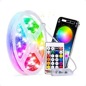 Fita Led Mangueira Neon Flexível 20 Metros À Prova D'Água Controle Remoto Aplicativo Bluetooth Colorido Quarto Piscina Natal