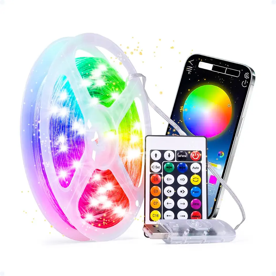 Fita Led Mangueira Neon Flexível 20 Metros À Prova D'Água Controle Remoto Aplicativo Bluetooth Colorido Quarto Piscina Natal