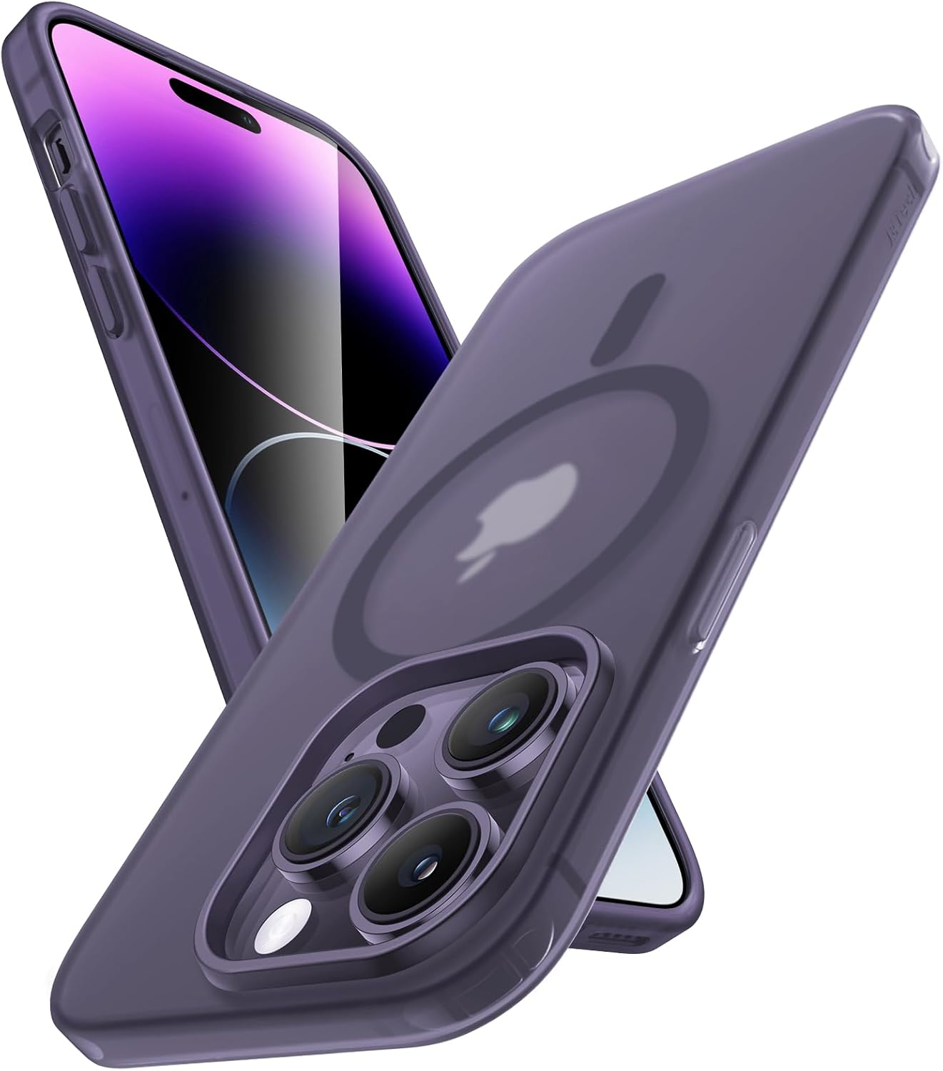 JETech Matte Case for iPhone 14 Pro 6.1-Inch Compatible with MagSafe, Non-Yellowing and Anti-Fingerprint, Shockproof Translucent Frosted TPU Soft Phone Cover (Deep Purple)