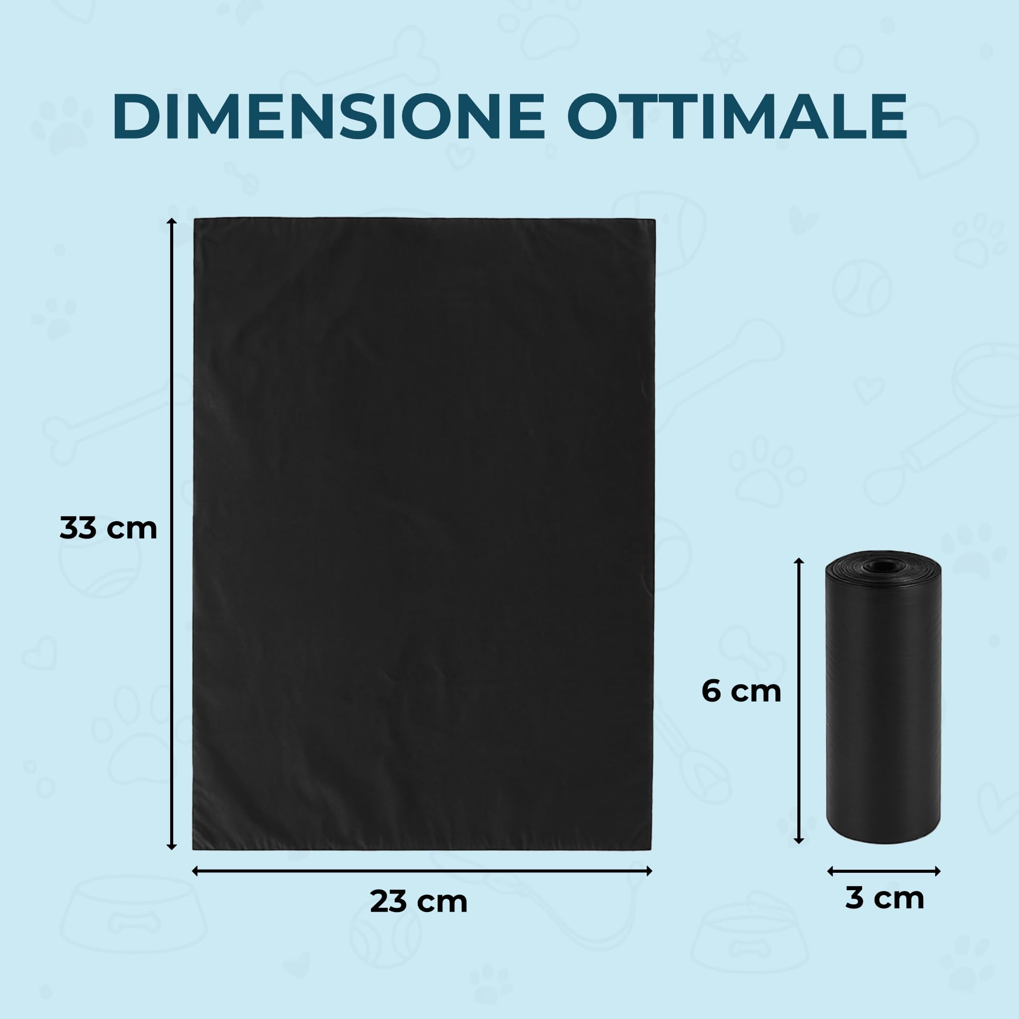 PORTENTUM Sacchetti Igienici Cane, 600 Pezzi (40 Rotoli), Neri - Extra Resistenti, Antiperdita e di Facile Apertura, Sacchetti per Cacca di Cane in Materiale Riciclato e Senza Profumo