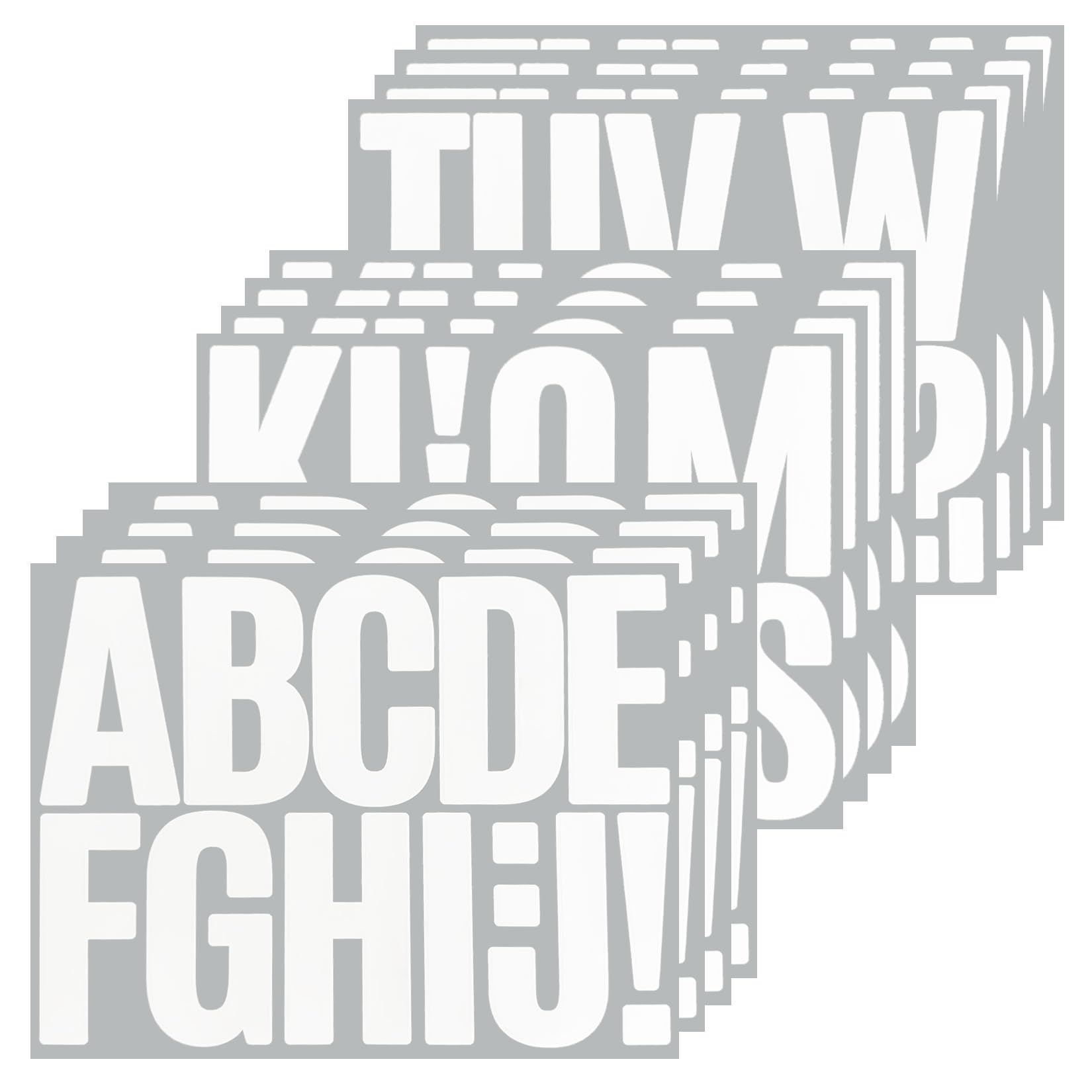 Photo 1 of 144 PCS Self-Adhesive 3 Inch Letter Stickers, Vinyl White Alphabet Sticker