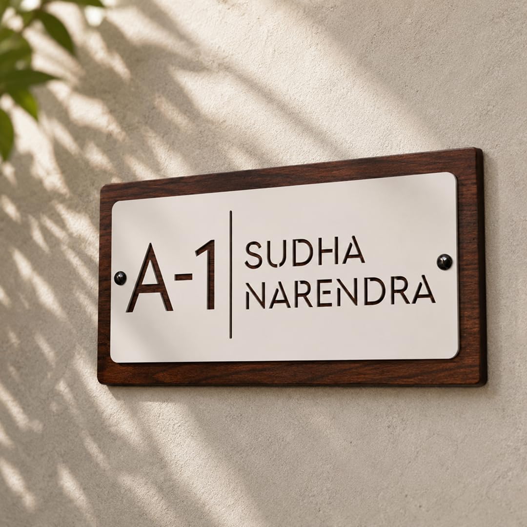 Personalized Door Name Plate for Home Entrance - 15X7 inch Wooden with 3D Letters - Ideal for Office, and Outdoor Entrances - Perfect as a Gift | Custom Name Plate For Home, Office | Pure Wood with Acrylic letters | Beautiful Decor — Amazon image 10