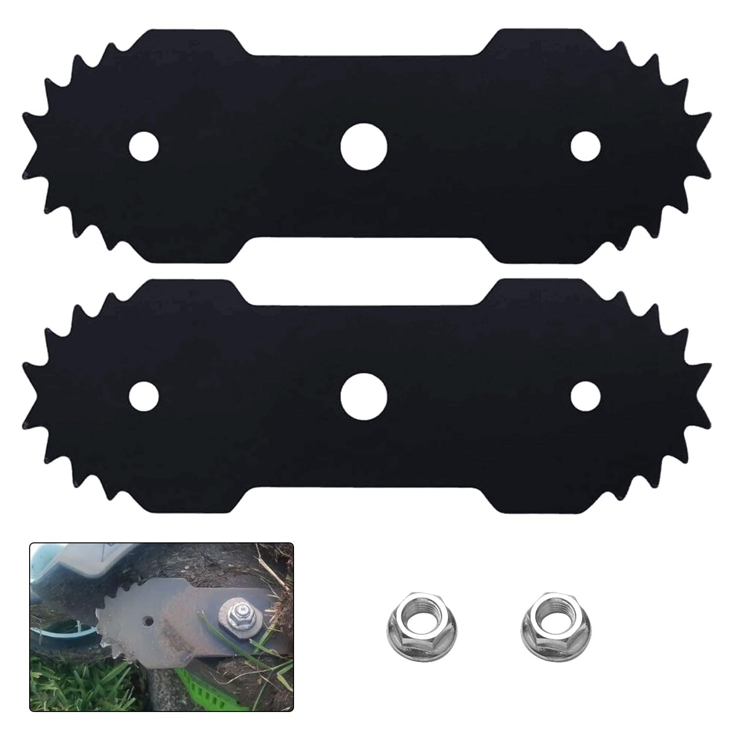 Photo 1 of Karbay 7.5-Inch Dual Edger Replacement Lawn Edger Blade 29182 Compatible with Greenworks 27032 Electric Edger - 2 Pack