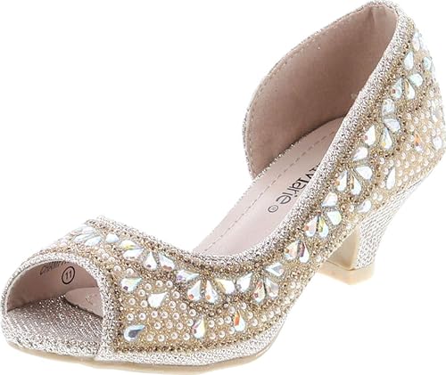 Bella Marie Truly Kids - Sandalias de tacón de gatito para niñas, zapatos de vestir