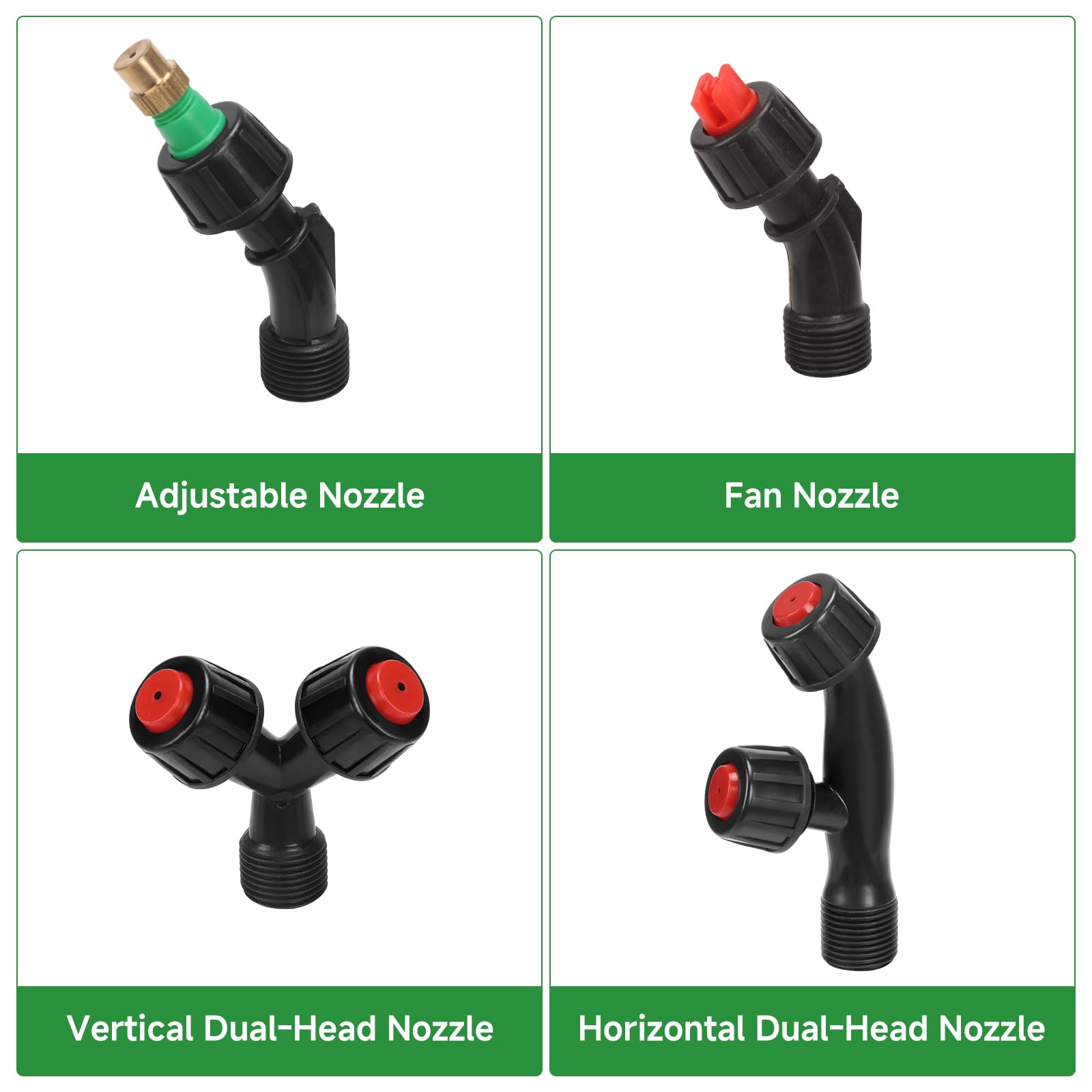 Acid Resistant Sprayer Wand with 4 Types of Nozzles, Pump Replacement Sprayer Wand with 1/4
