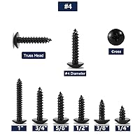 Vista 3 de Tornillo de madera de cabeza de cerradura de 1 x 4, 100 piezas, tornillo Phillips de acero inoxidable 18-8 (304) de autorroscado rápido con óxido
