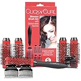 Click n Curl Blowout Brush Set of (5) Barrels + Universal Handle | Round Brush Set for Blowouts | Hairstyling Beauty Tools | (Small)