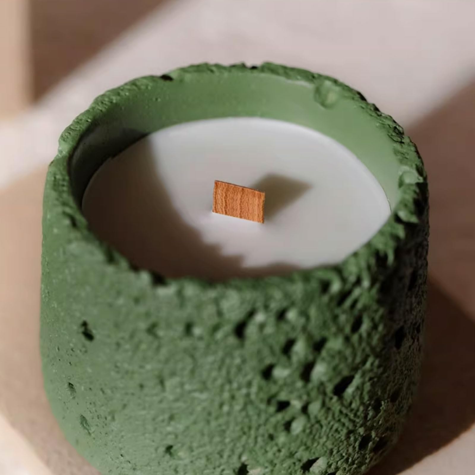 Compacto Velas de cera de soja, velas perfumadas redondas modernas, vela de aromaterapia reutilizable, decoración elegante for el hogar de larga duración no es picante(Groen)