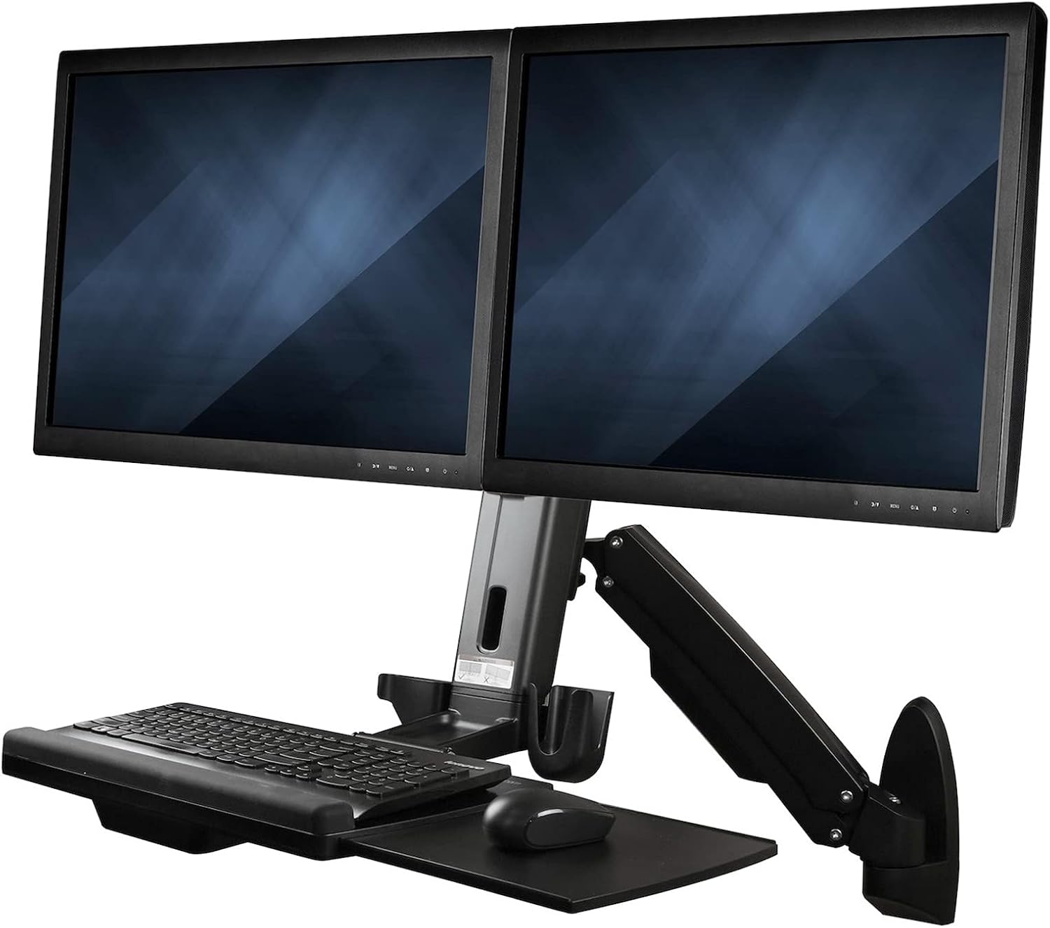 Sit Stand Dual Monitor Arm For 2 x 24in Monitors