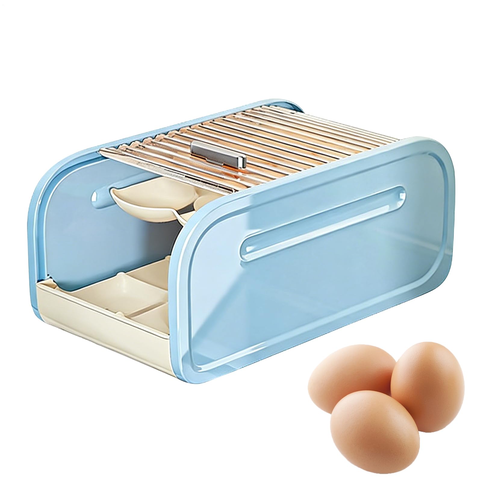 Organizador de huevos automático de 2 niveles para hogar y despensa