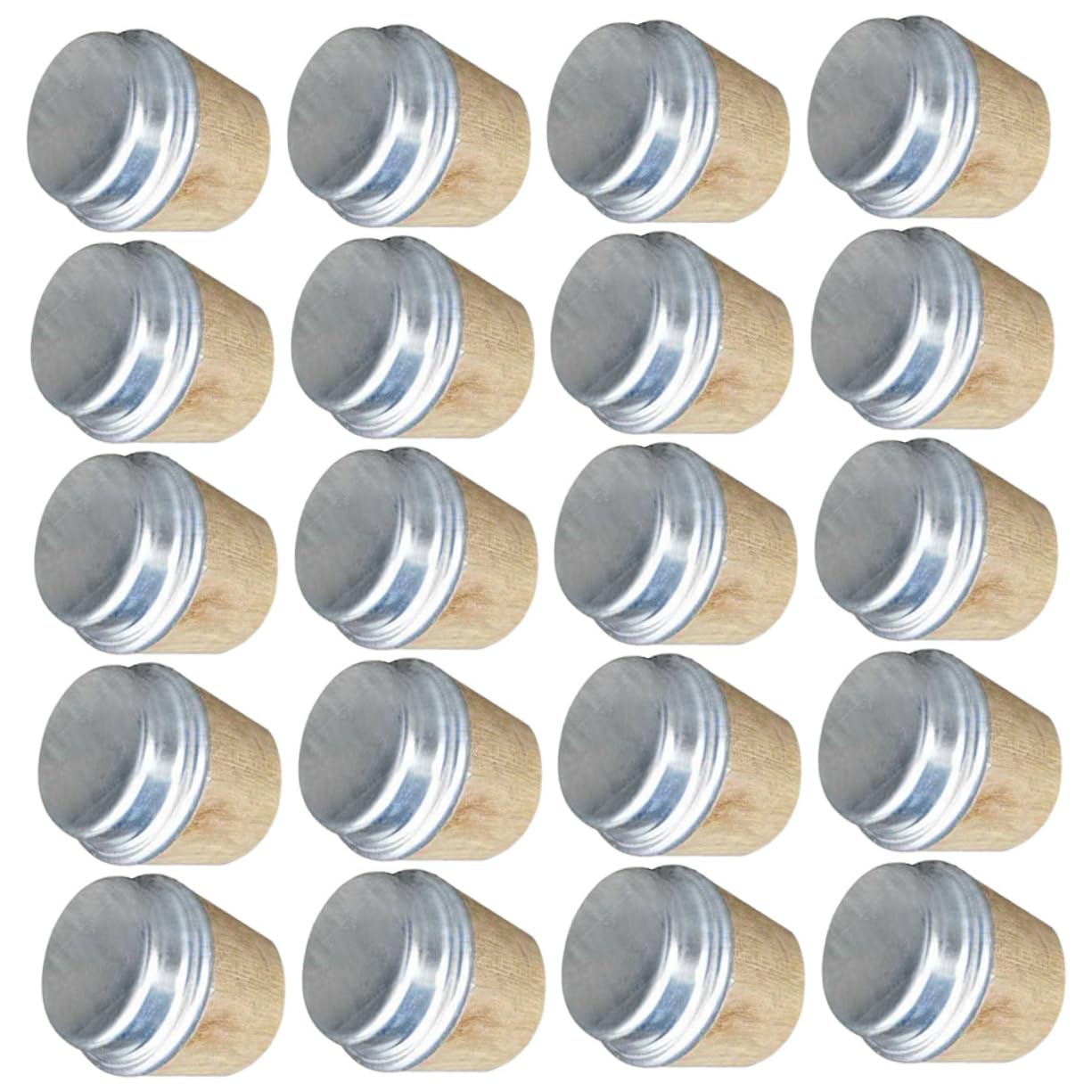 Tapón de botella de agua hervida y tapas aisladas con tapones de corcho cónicos, 40 ud