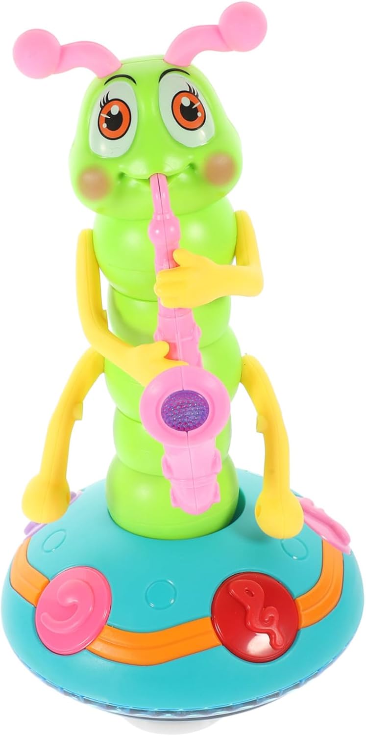 Toddmomy Electric Musical Caterpillar Toy for Boy Girl Sensory Dancing Saxophone Caterpillar Interactive Music Play Fun for Boy Girl and Toddlers No Batteries Required
