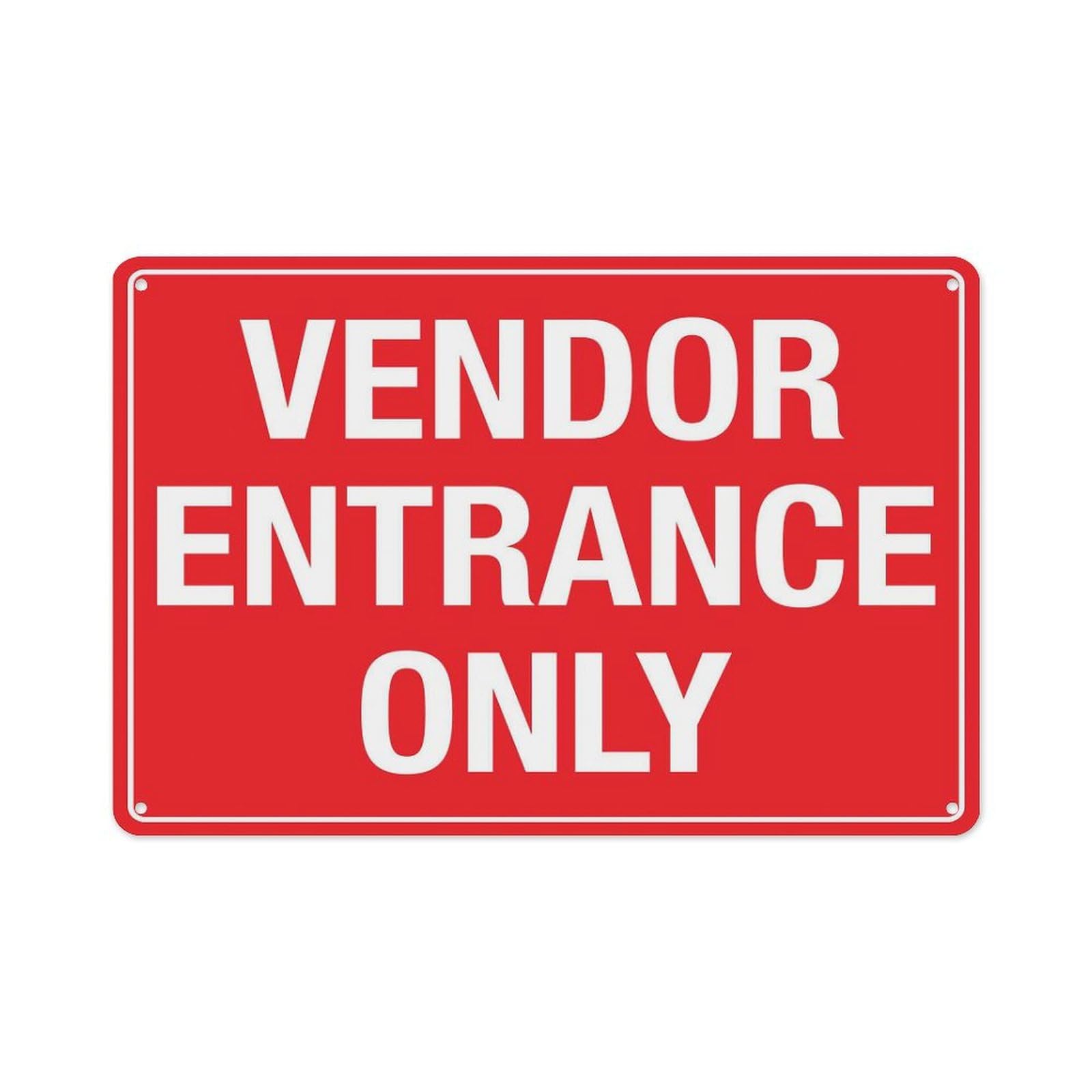 peiyeety Vendor Entrance Only Sign Aluminum Tin Warning Signs for Home Outdoor Garden 12X16 Inches
