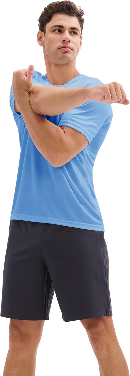 MAGCOMSEN 3 Pack Men's Short Sleeve Quick Dry Shirts Moisture Wicking UPF 50+ Athletic Running Gym Workout Swim T-Shirts - Image 2