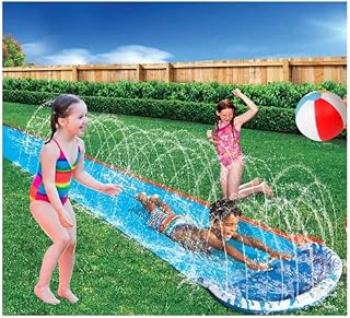 BAYTRADE Water Slides for Kids 16ft  Single Lane Speed Blast Splash Sprint Racing Slip and Slide for Kids  Inflatable BUILT IN Sprinkler - Summer Outdoor Fun Toy Games - 487 cm long (Single Slide)