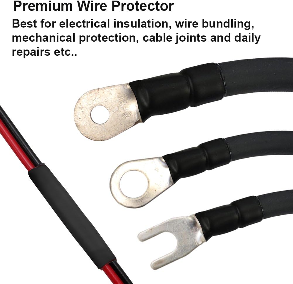1 inch (Diameter) 3:1 Dual Wall Adhesive Heat Shrink Tubing, Large Glue Lined Marine Cable Sleeve Tube, Premium Wire Wrap Protector for DIY by MILAPEAK (4 Feet, Black)