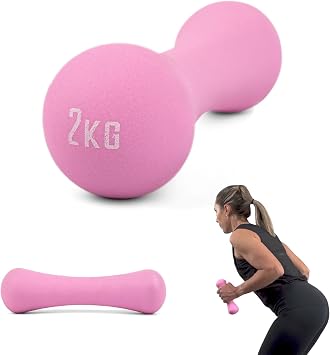 Phoenix Fitness Neoprene Dumbbell Weight for Home Exercise Men Women and Kids Arm Hand Weights Pilates Dumbbells, Single, Weight Range - 1kg 1.5kg 2kg