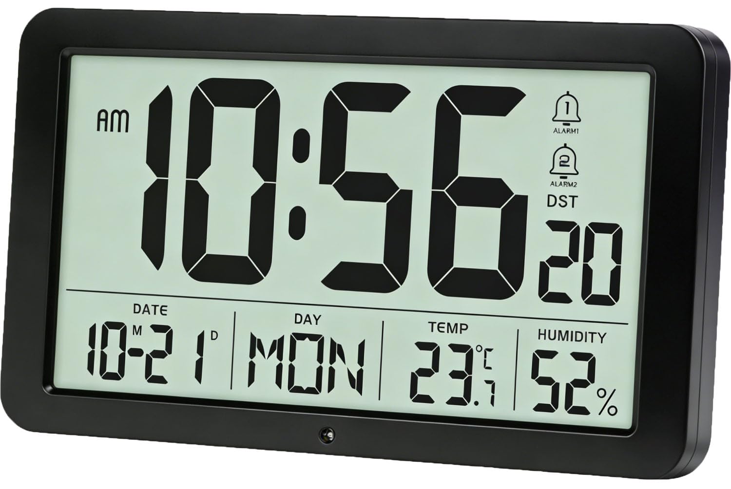 YsyYey Large Digital Alarm Clock with Temperature and Humidity Monitor, Wall Clock USB/Battery Powered Smart Wall Mountable & Bedside Clock with Auto Dimming, Auto DST, Clocks for Living Room Bedroom