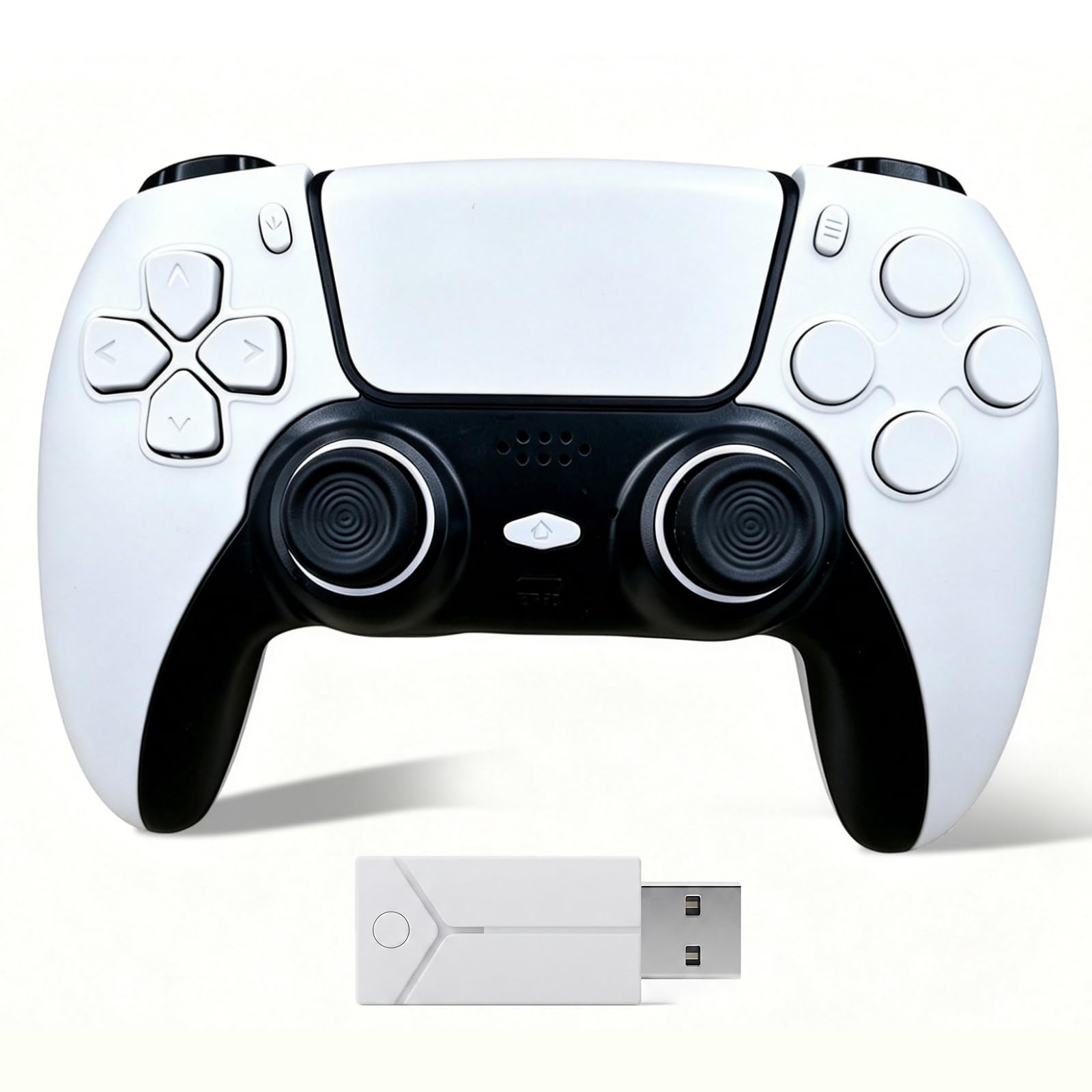 Game Controller with 2.4G adapter Compatible with Multiple Platforms, Support Turbo, Programmable button in back, Vibration, Motion Sensor, Audio Jack, Updated required for Version 5 game console