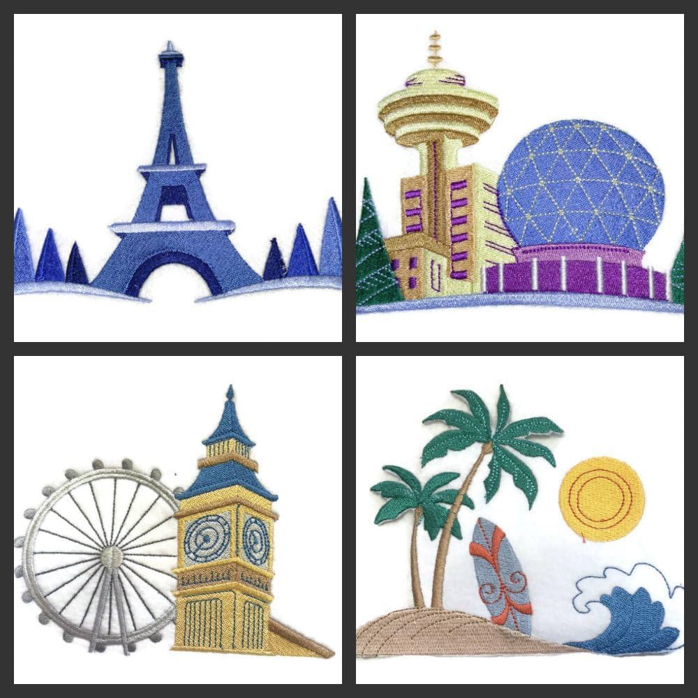 A 'Round The World City Square - Washington, D.C. Embroidered Iron on/Sew Patch [7.9." *5"] [Made in USA]