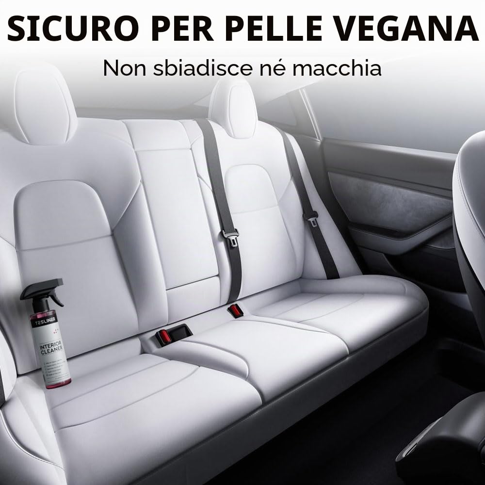 Tesla Detergente e smacchiatore per sedili, detergente per interni in pelle vegana bianca e nera, prodotti per la pulizia degli interni | Tesla Model Y Juniper Accessories 2026, Tesla Model 3