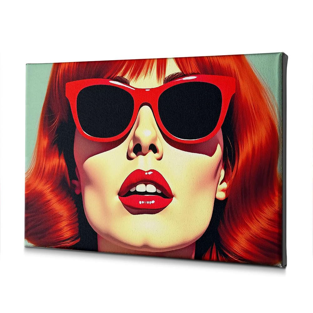 Toile femme cheveux roux portrait artistique et audacieux