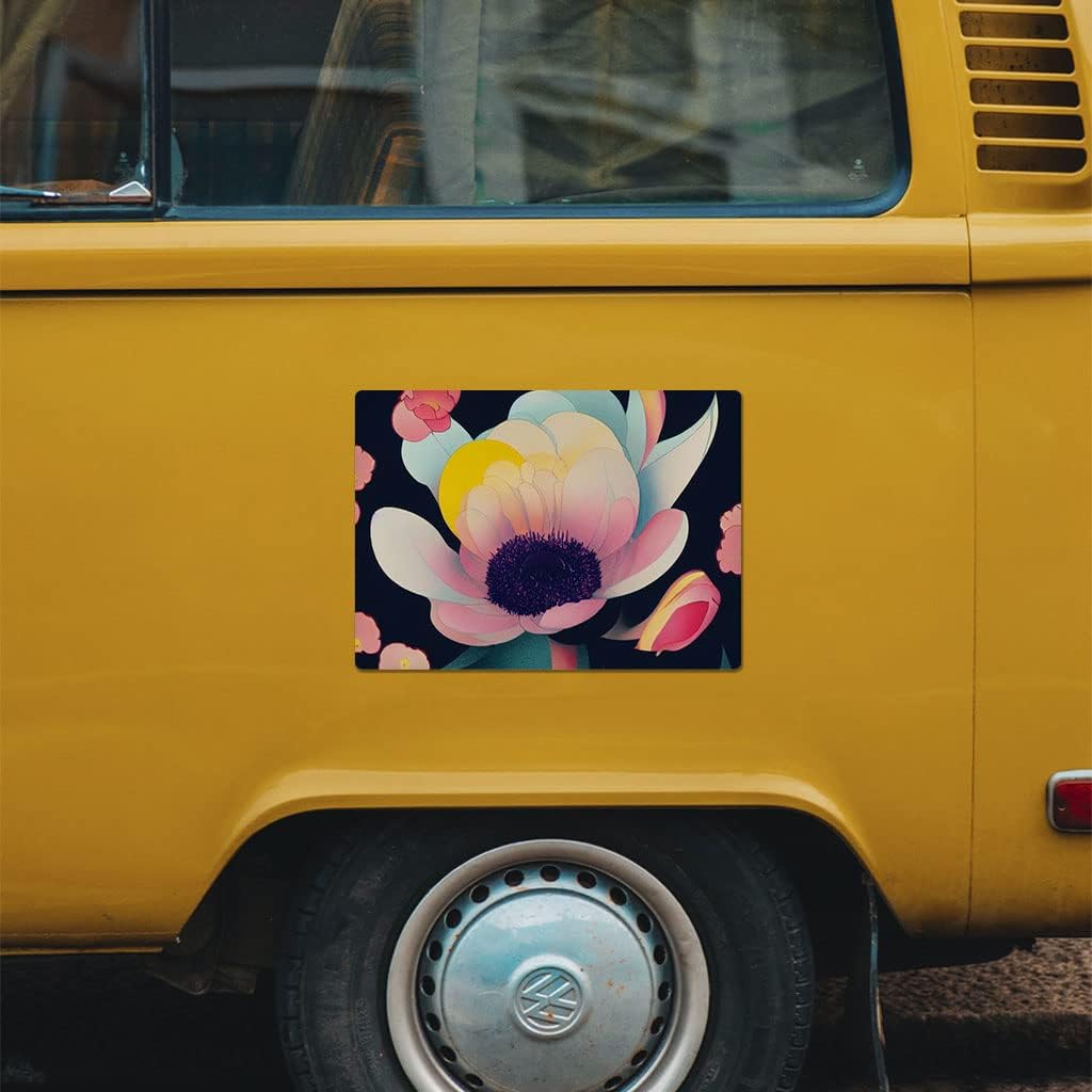 Floral Car Magnet 2 PCS - Cute Pink Car Magnet - Graphic Sticker