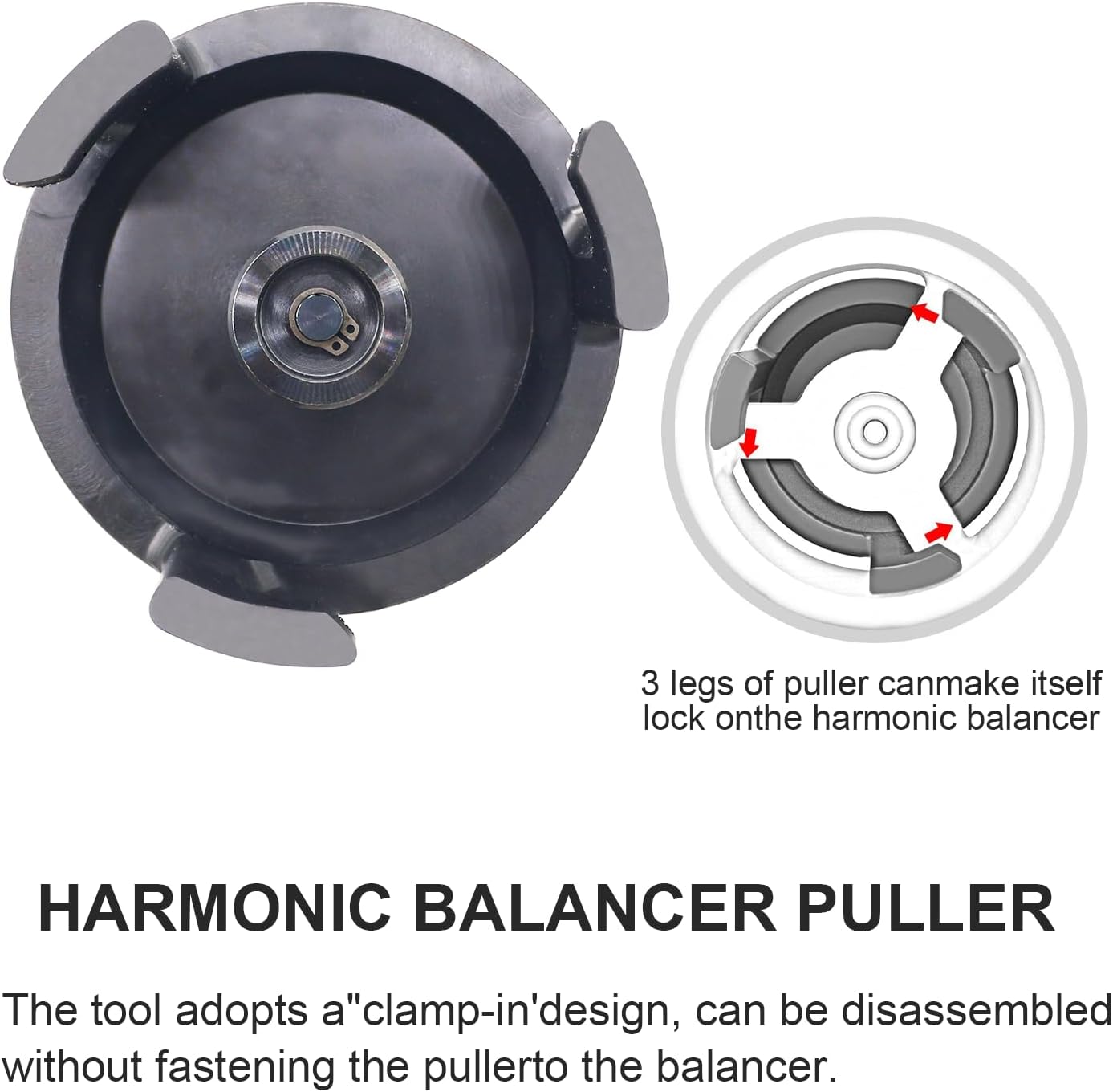 LS Harmonic Balancer Puller & Crank Puller,CNC Precision Machined from Solid Steel Billet,Compatible with GM Chrysler Jeep Dodge, 25264 Crank Pulley Removal Tool