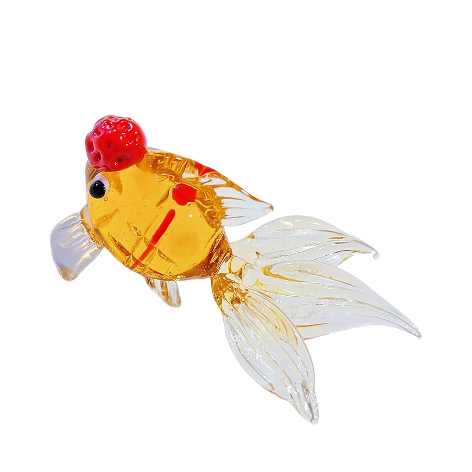 Tsophreniq Festives Glass Fish Statue Ornament Chinese Housewarmings Celebration Holiday Bringing Luck and Fortunes Glass Fish Statue